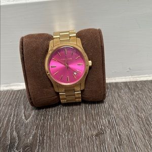 Michael Kors Gold and Pink Watch with Striking Dial